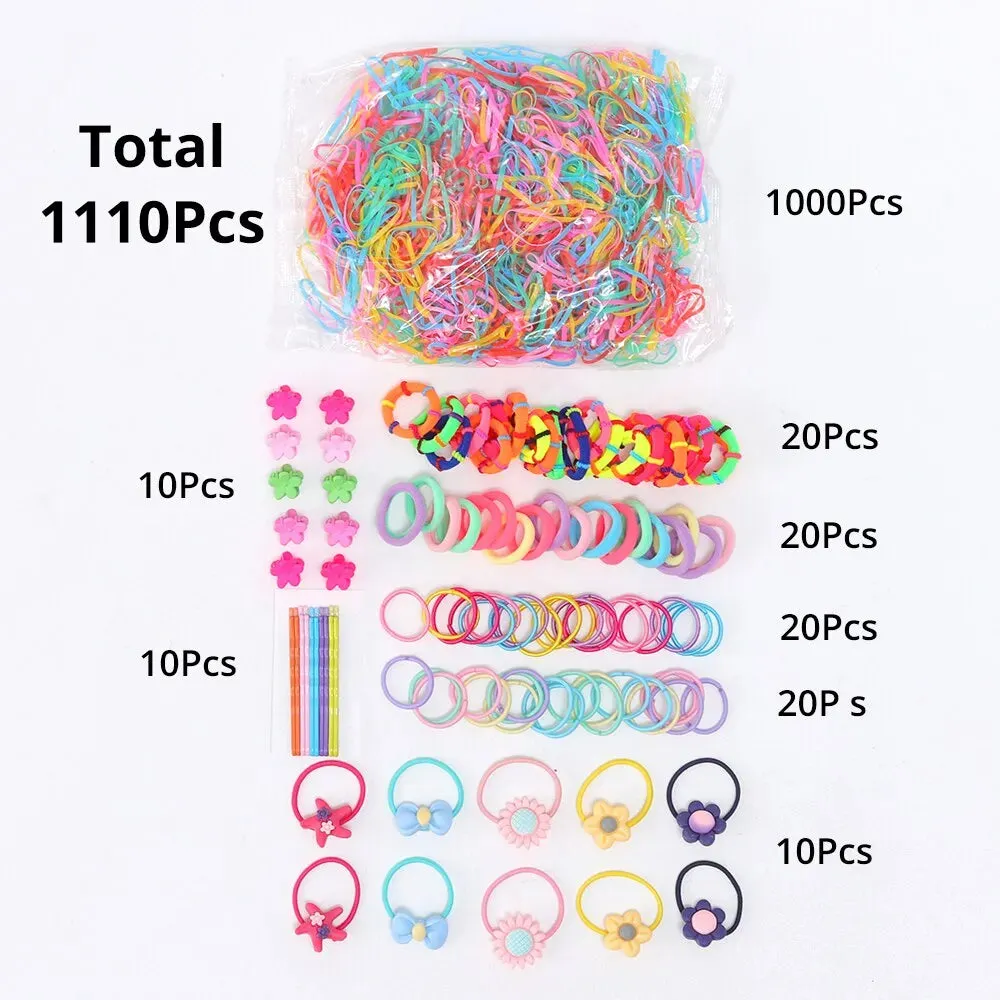 1110pcs Hair Accessory Set for Girls Elastic Bands Hairpins Claws Ties