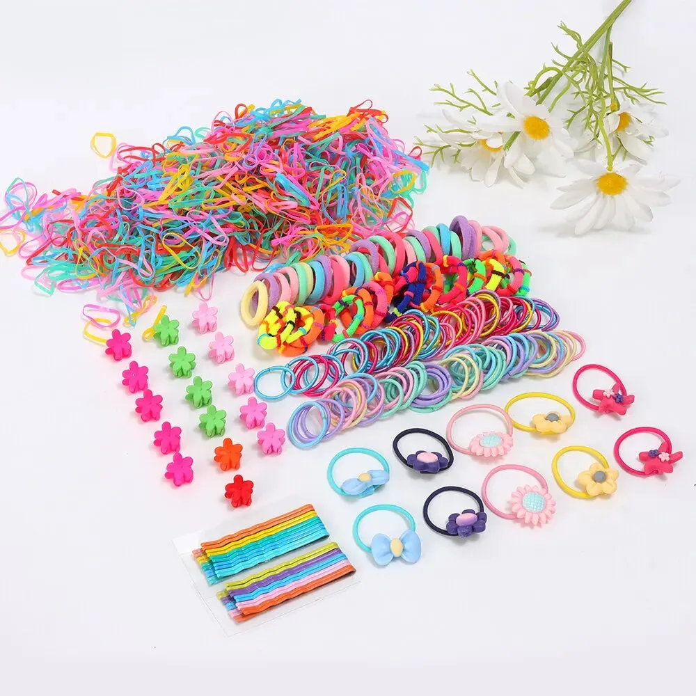 1110pcs Hair Accessory Set for Girls Elastic Bands Hairpins Claws Ties