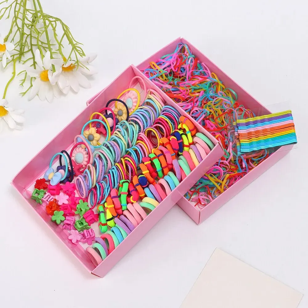 1110pcs Hair Accessory Set for Girls Elastic Bands Hairpins Claws Ties