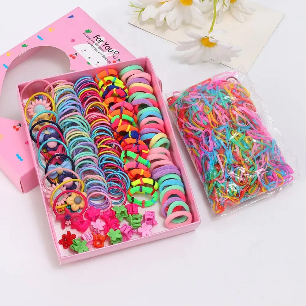 1110pcs Hair Accessory Set for Girls Elastic Bands Hairpins Claws Ties
