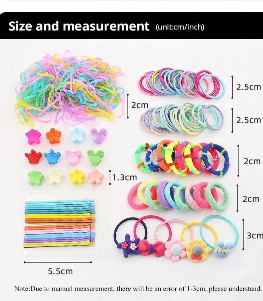 1110pcs Hair Accessory Set for Girls Elastic Bands Hairpins Claws Ties