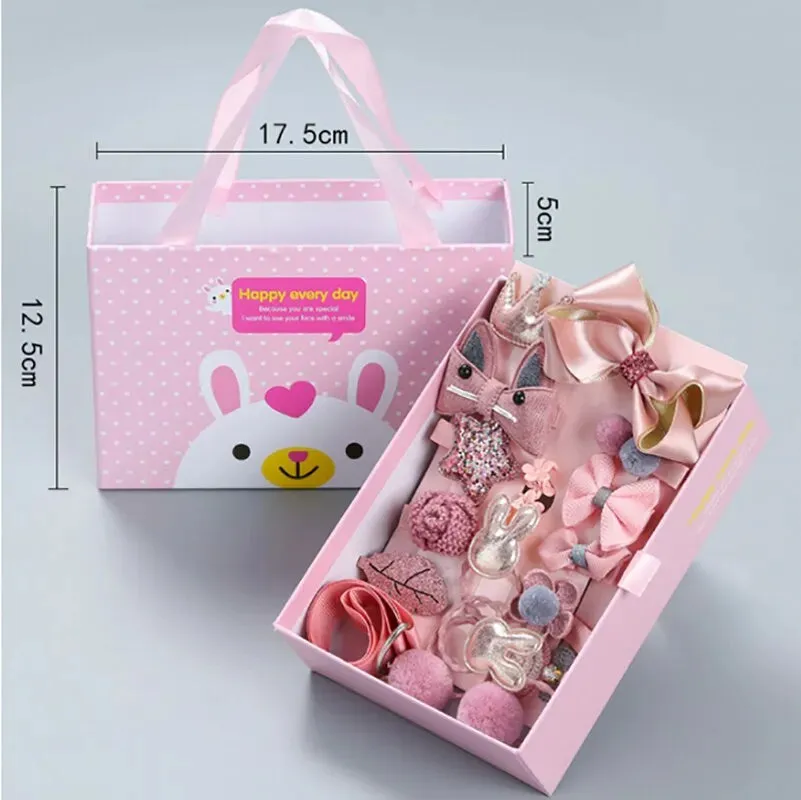 18 Piece Baby Hair Accessories Set Princess Headbands Barrettes and Gift Box for Girls