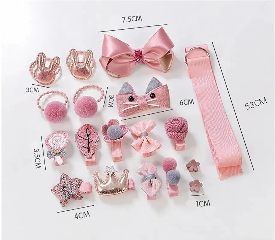 18 Piece Baby Hair Accessories Set Princess Headbands Barrettes and Gift Box for Girls