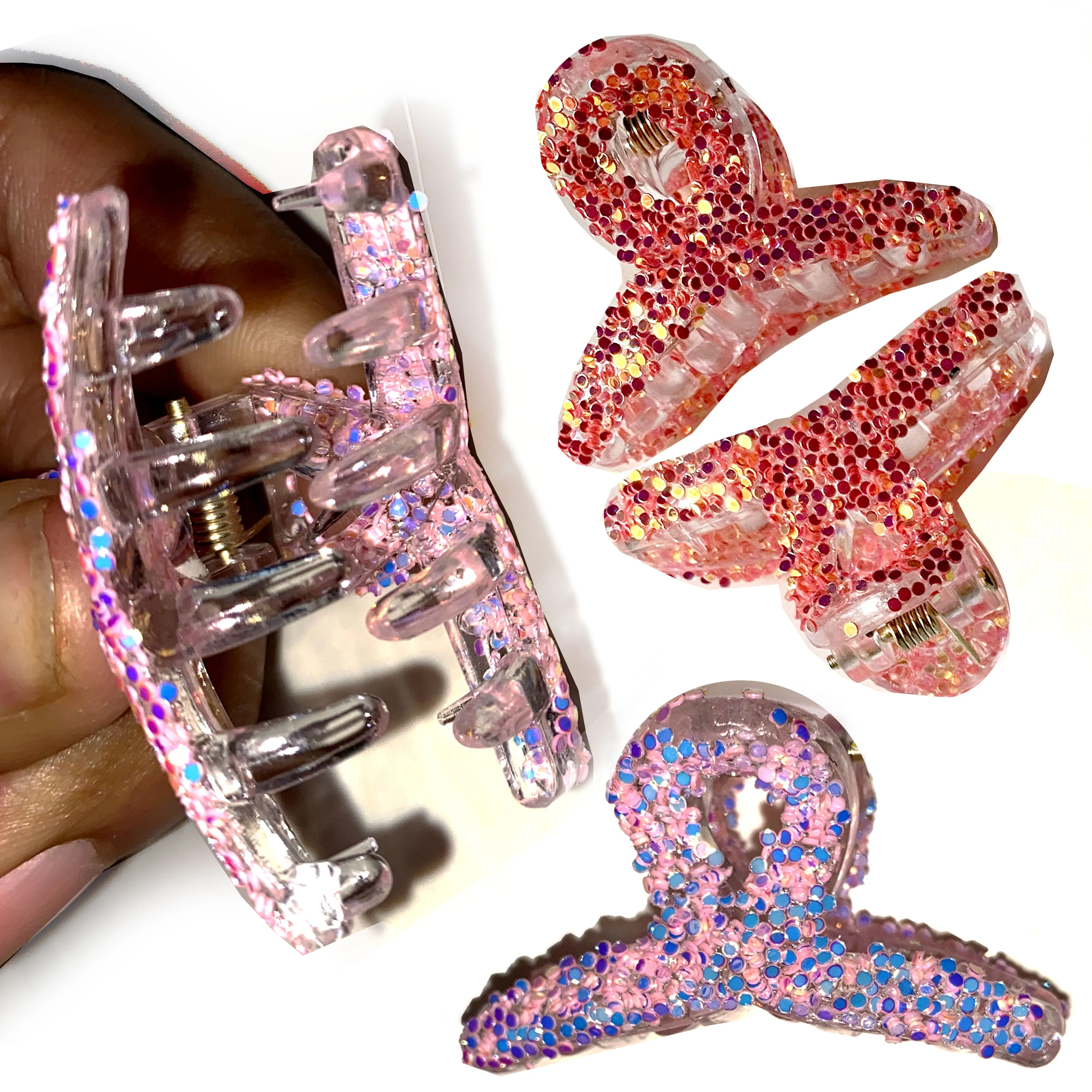 20 Pc Girls Glitter Mini Hair Claw Clips Jaw Clamps Hairpin Multicolor Barrettes