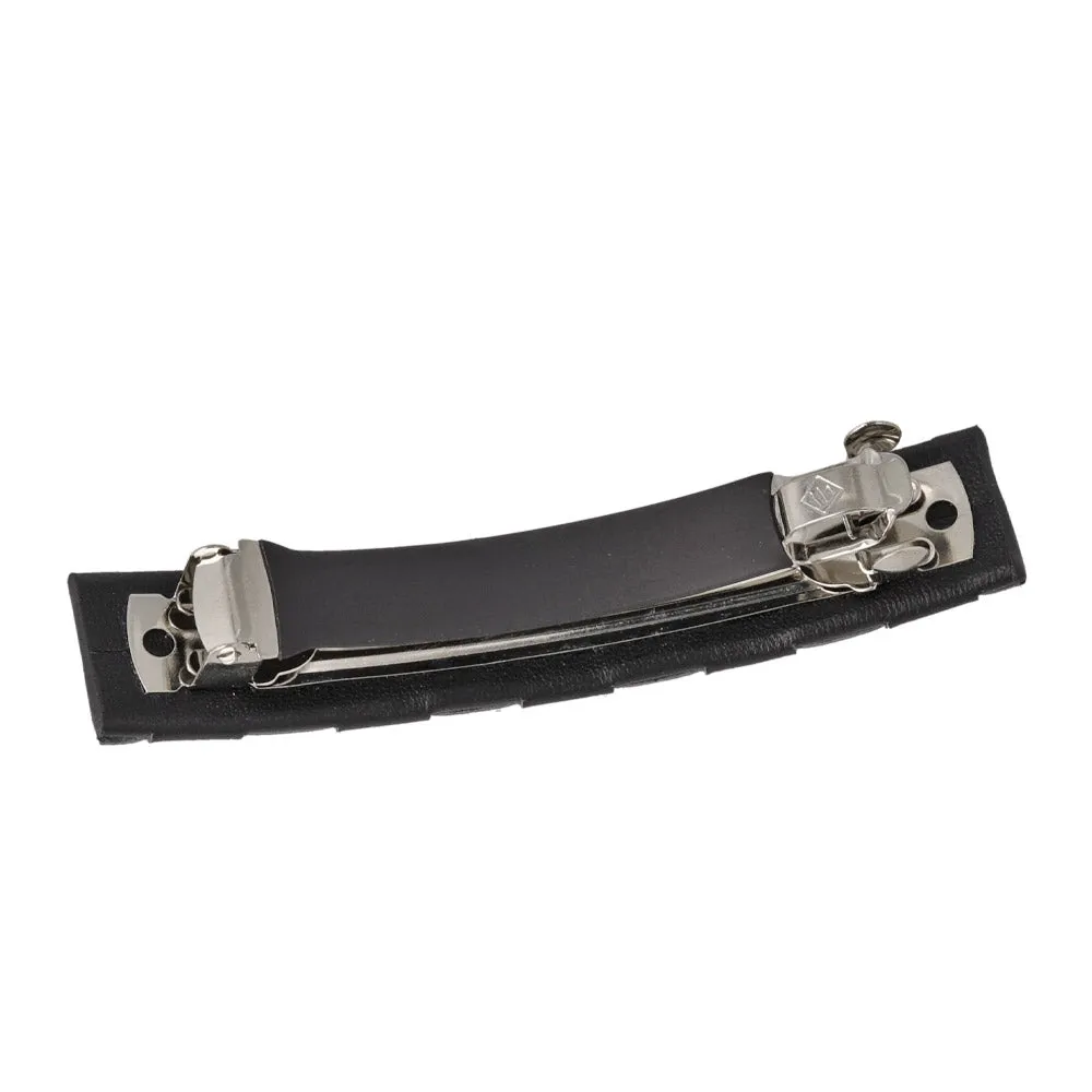 Braided Black Leather Hair Barrette