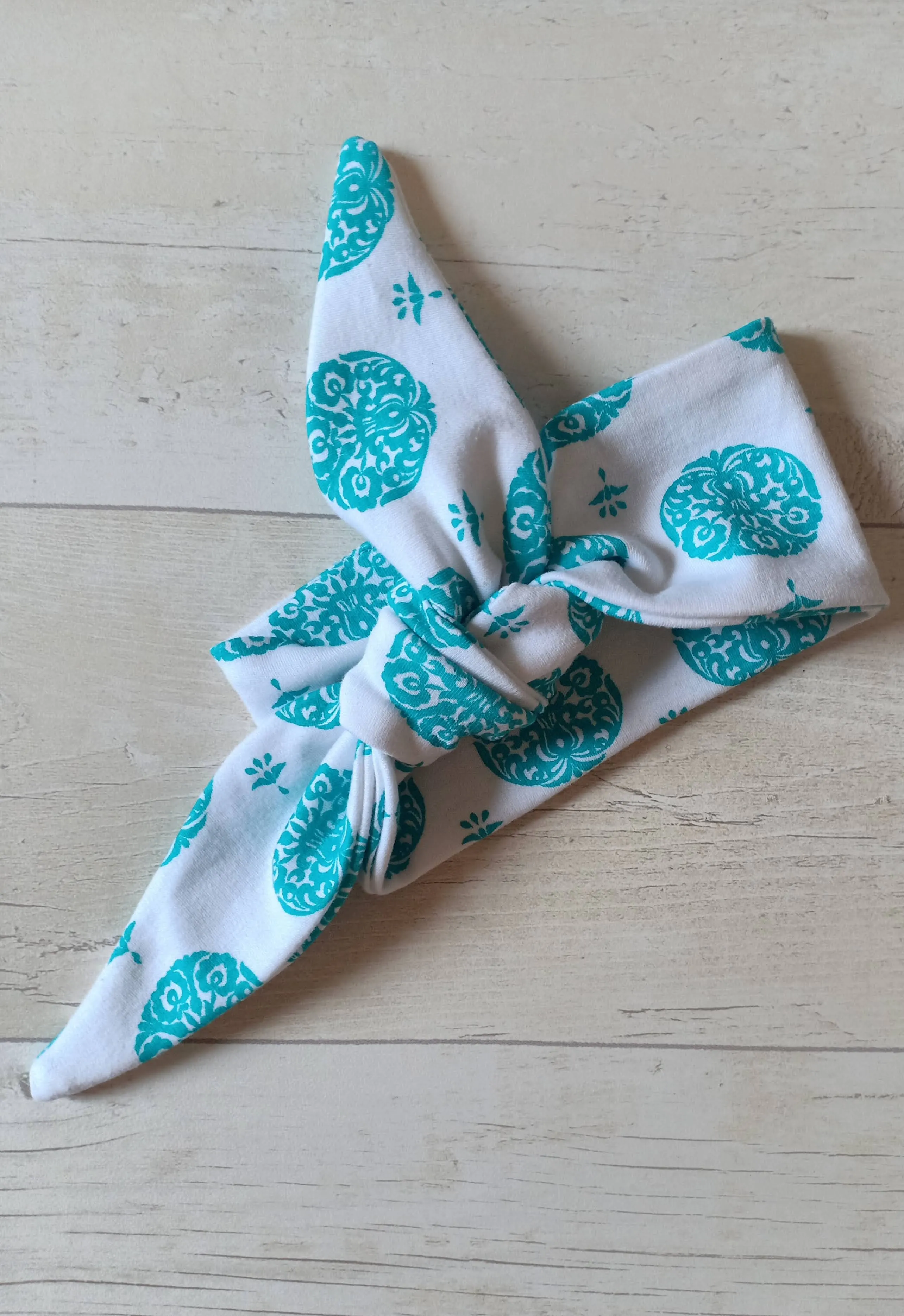 Cotton Adjustable Hairband - Alpona (Light Blue)