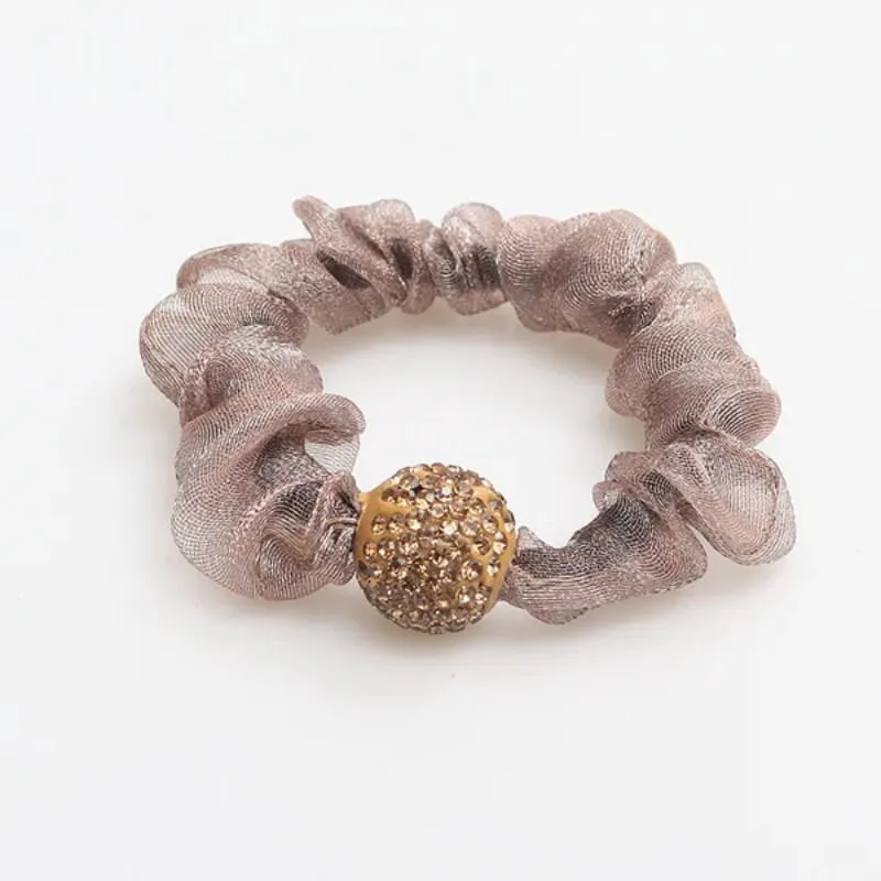 Elegant Rhinestone Mesh Hair Ties