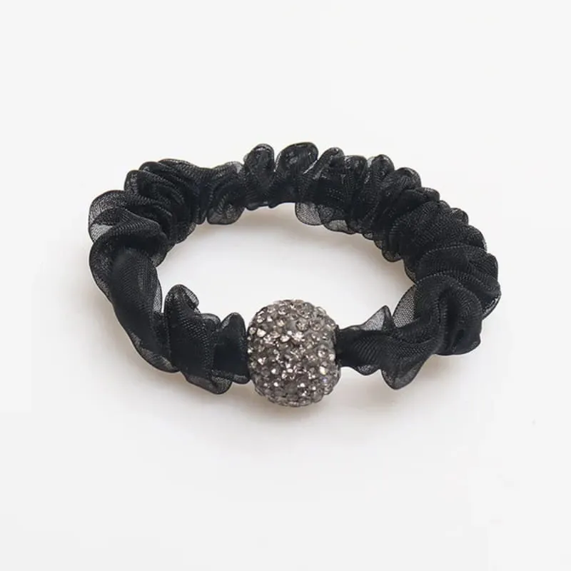 Elegant Rhinestone Mesh Hair Ties