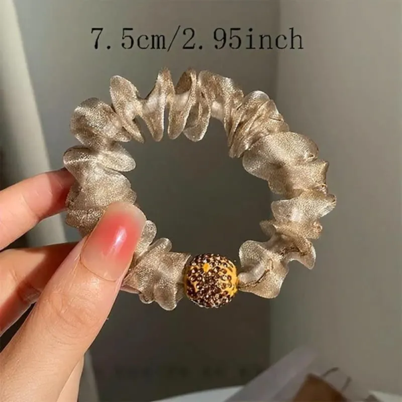 Elegant Rhinestone Mesh Hair Ties