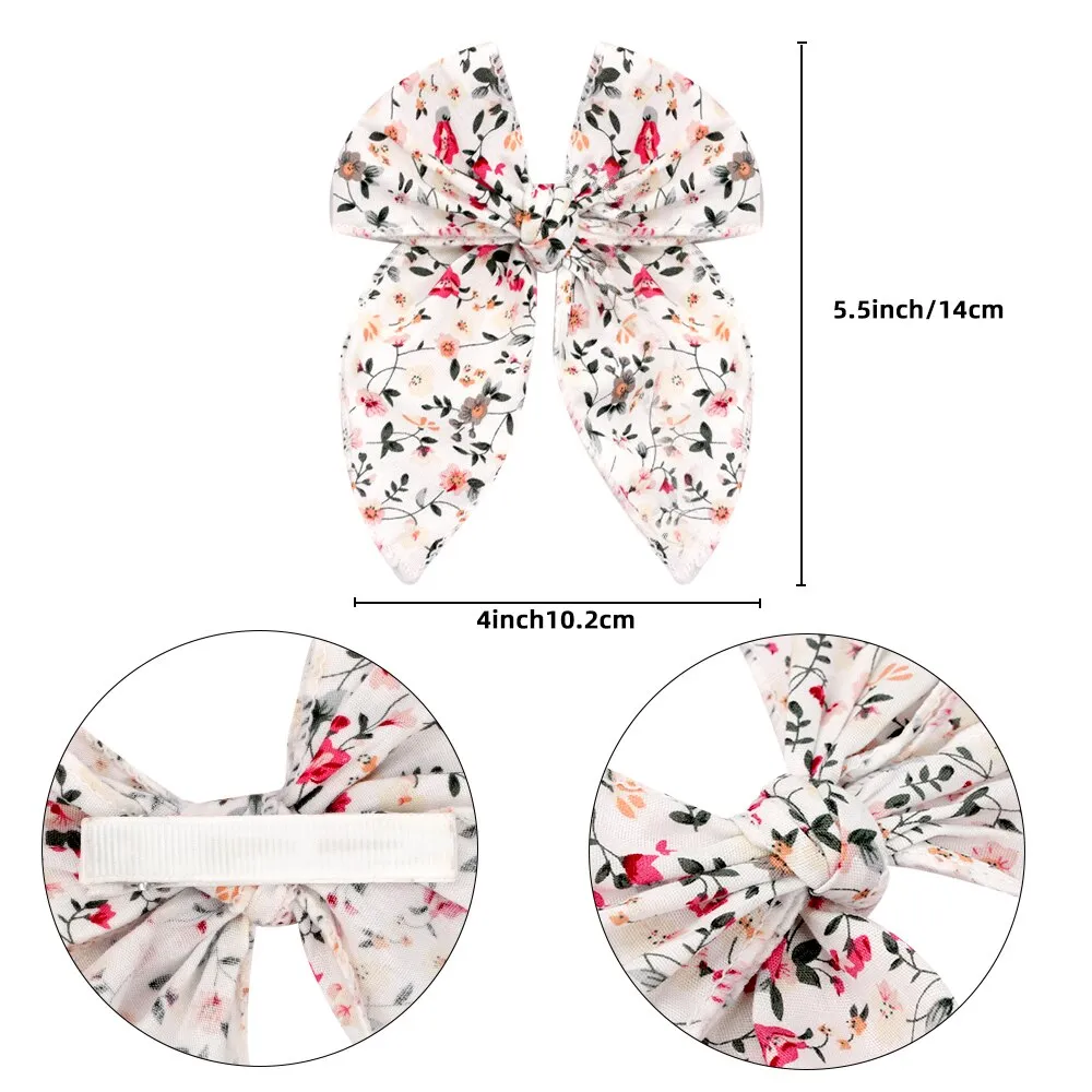 Floral Cotton Hair Bow