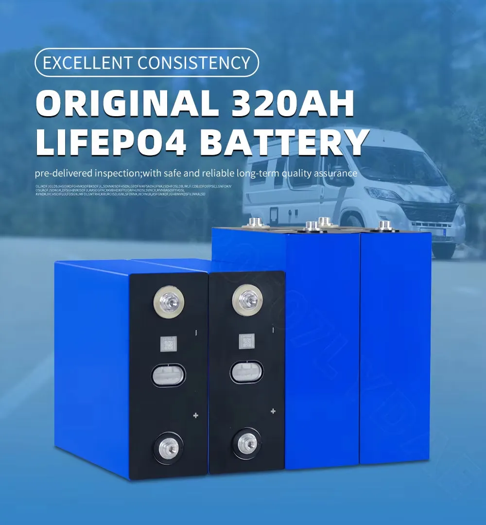 Grade a 8000 Cycle 320Ah Lifepo4 Battery 3.2V Lithium Iron Phosphate Rechargeable Cell for DIY 12V 24V RV Solar Camping EU Stock