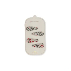 Konges Slojd 4 Pack Fabric Hair Clips - Poppy/Espalier Petit