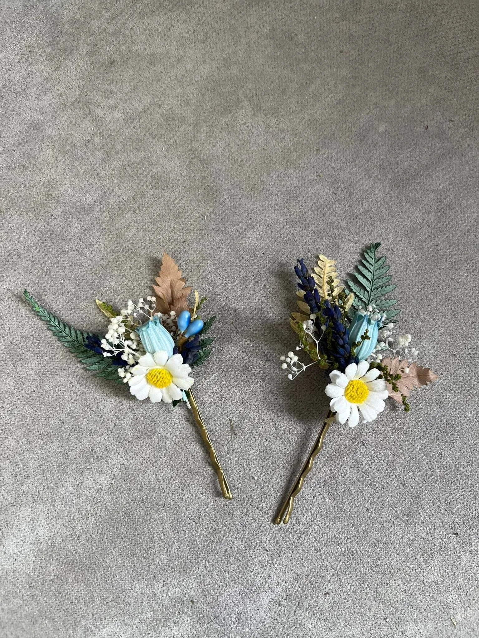 Meadow daisy flower hairpins