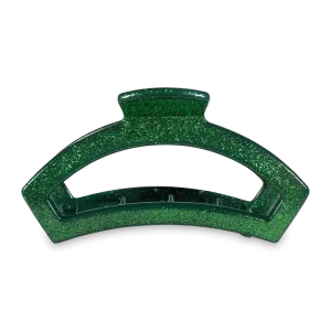 Open Green Glitter Hair Clip