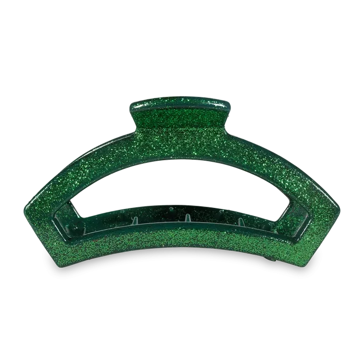 Open Green Glitter Hair Clip
