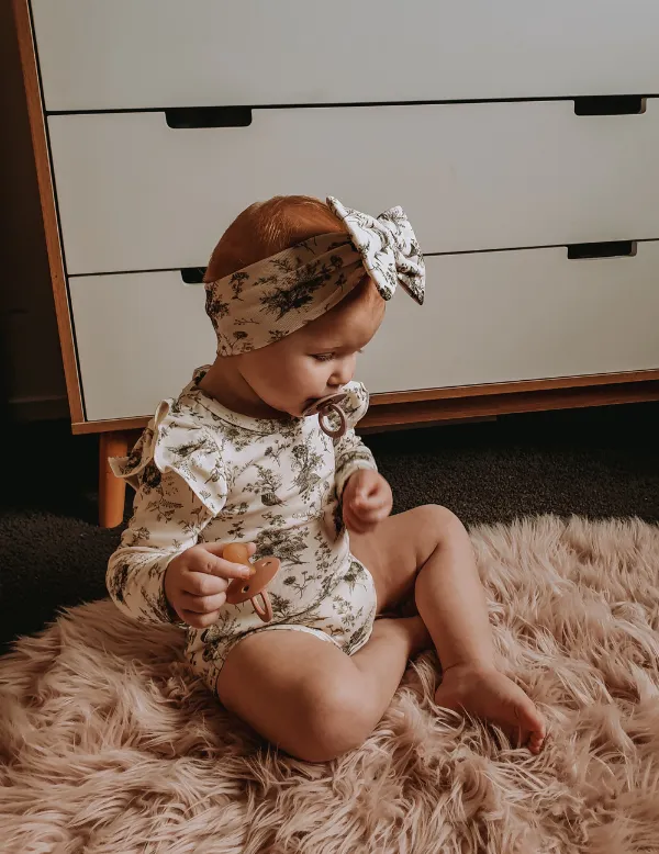 Oversized Bow Organic Cotton Headband - Vintage Floral