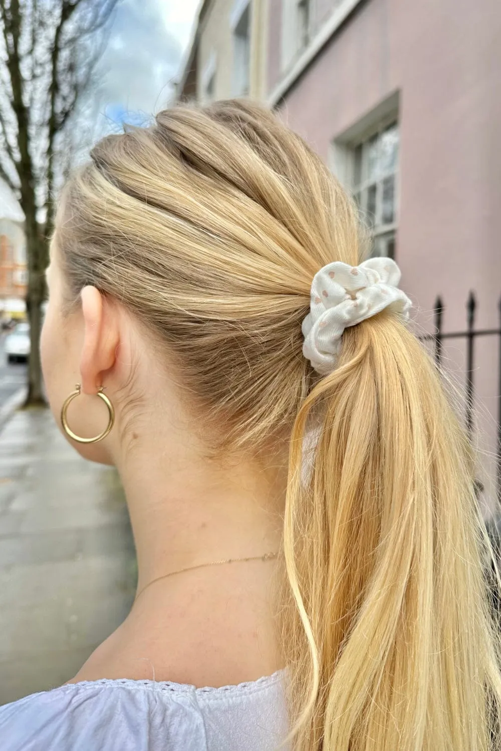 Pink Heart Scrunchie