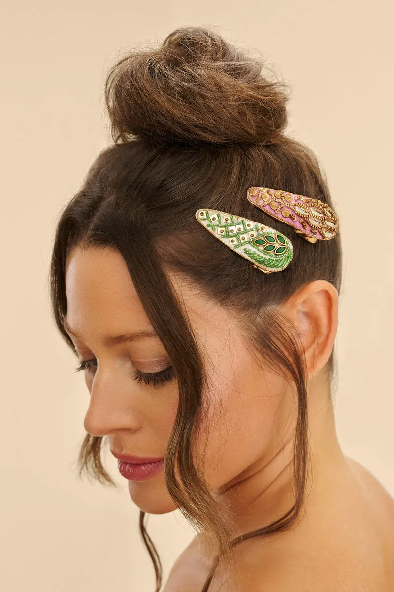 Powder Teardrop Hairclips