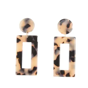 Rectangle Blonde Tortoise Earrings