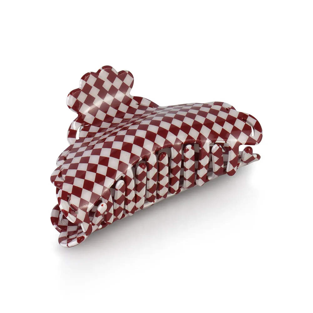 RED CHECKERED RESINE CLAW BUNDLE OF 4 PCS
