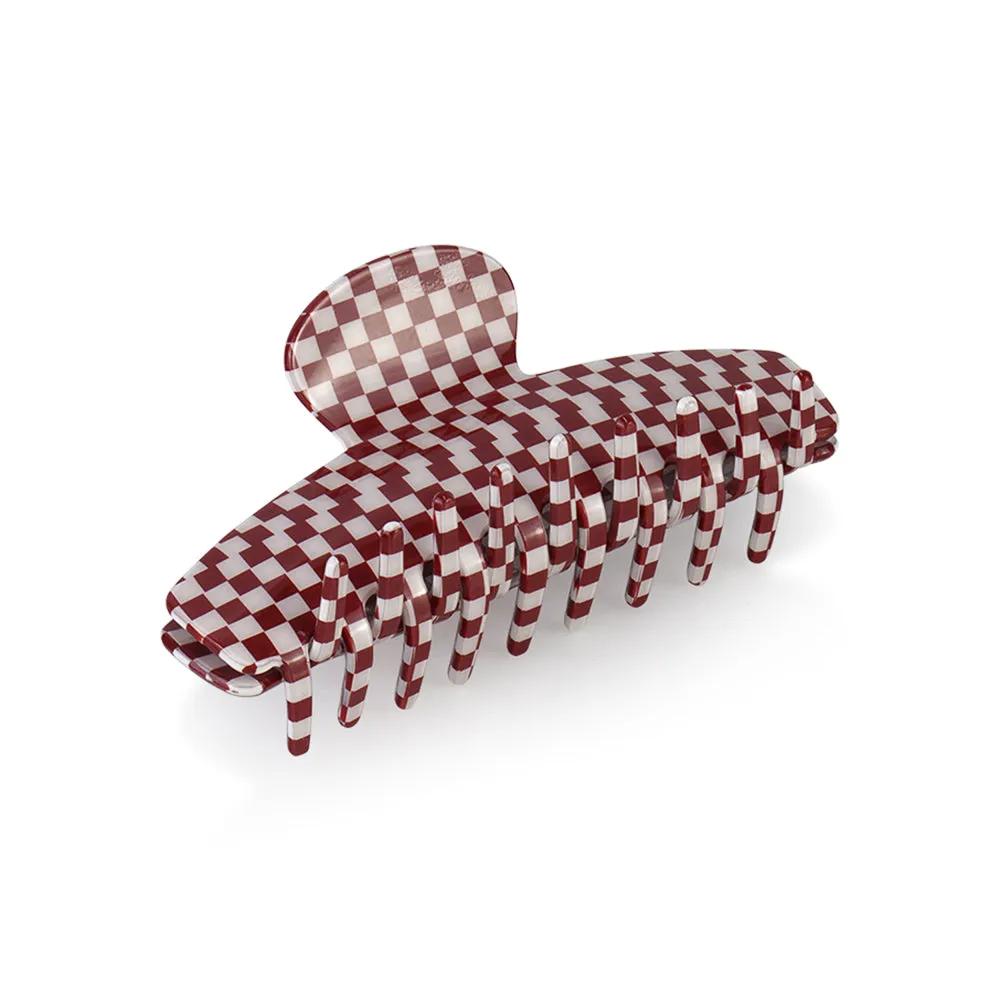 RED CHECKERED RESINE CLAW BUNDLE OF 4 PCS