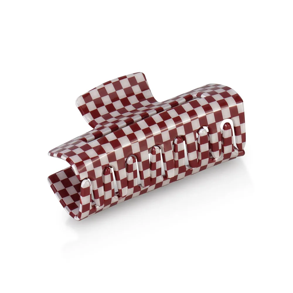 RED CHECKERED RESINE CLAW BUNDLE OF 4 PCS