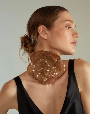 Sequin Flower Tie