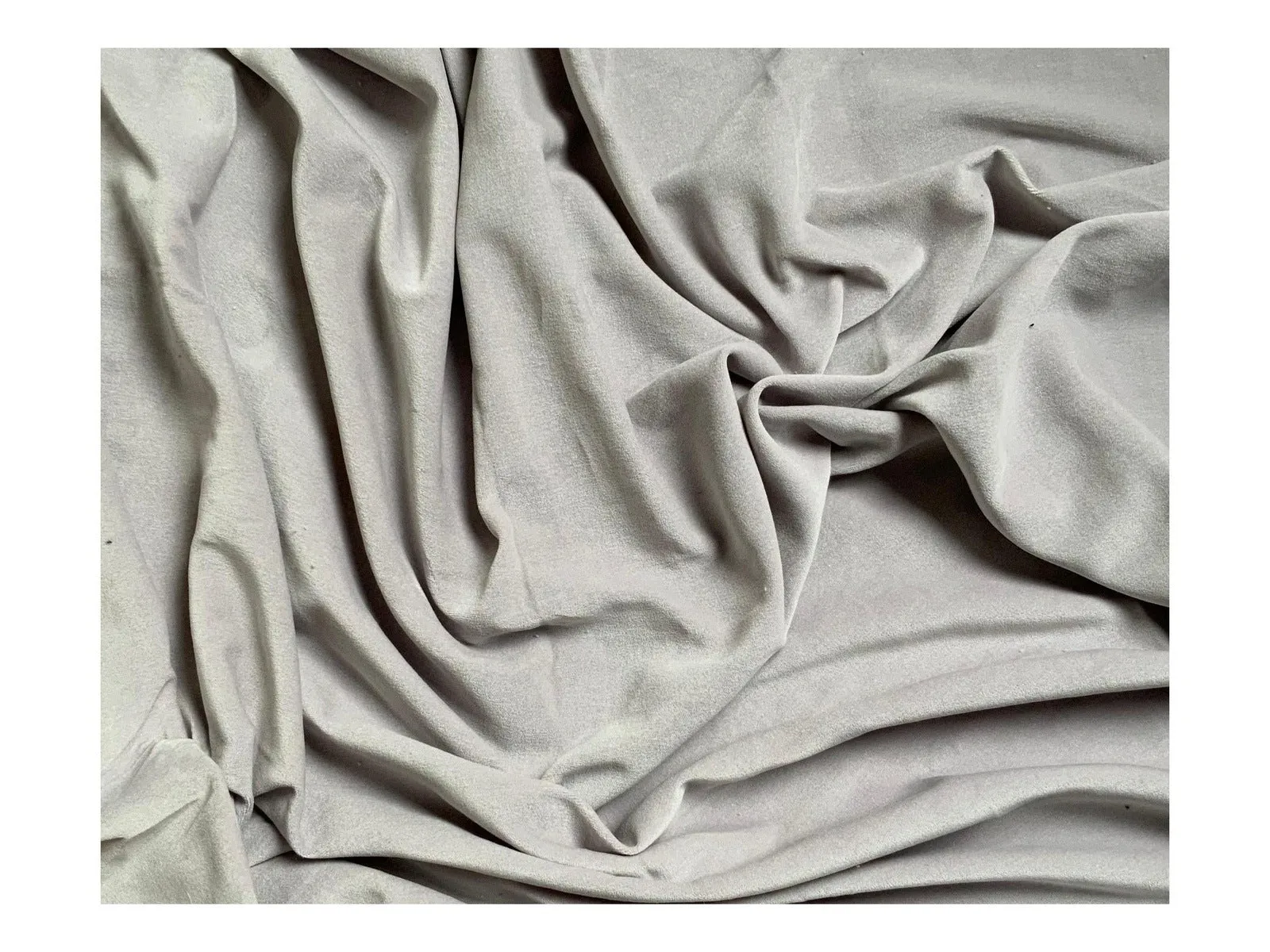SILVER GREY - Cotton Dressmaking Velvet / Velveteen Fabric - Lightweight for Crafts, SECONDS- HALF PRICE
