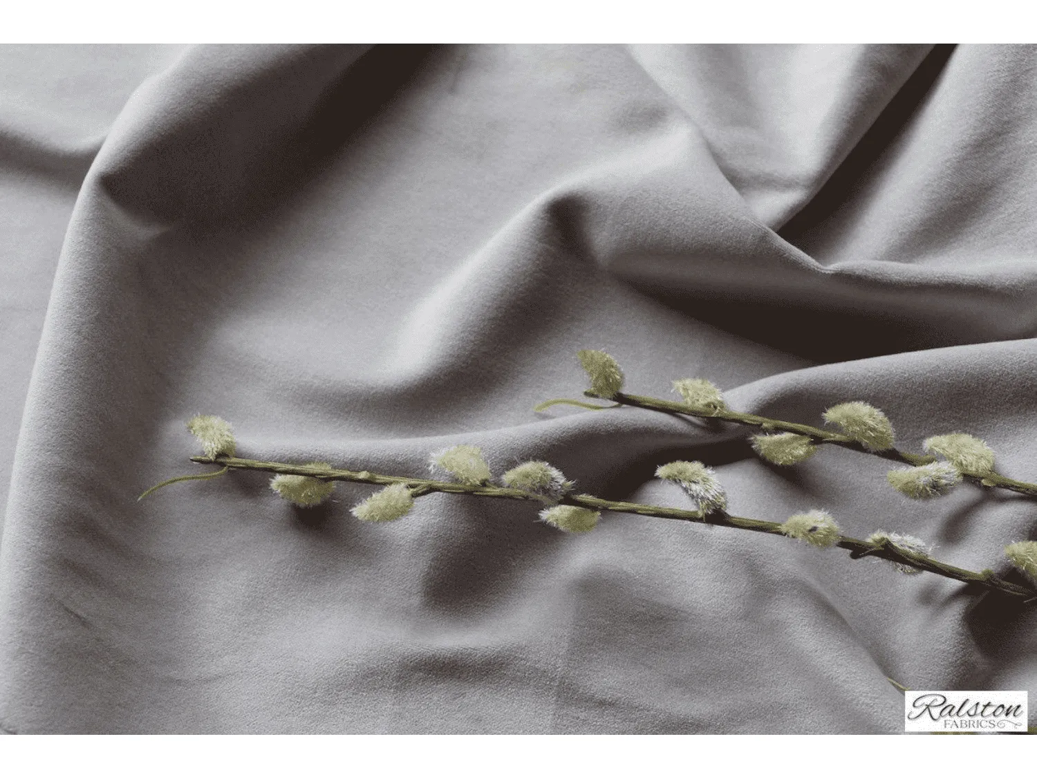 SILVER GREY - Cotton Dressmaking Velvet / Velveteen Fabric - Lightweight for Crafts, SECONDS- HALF PRICE